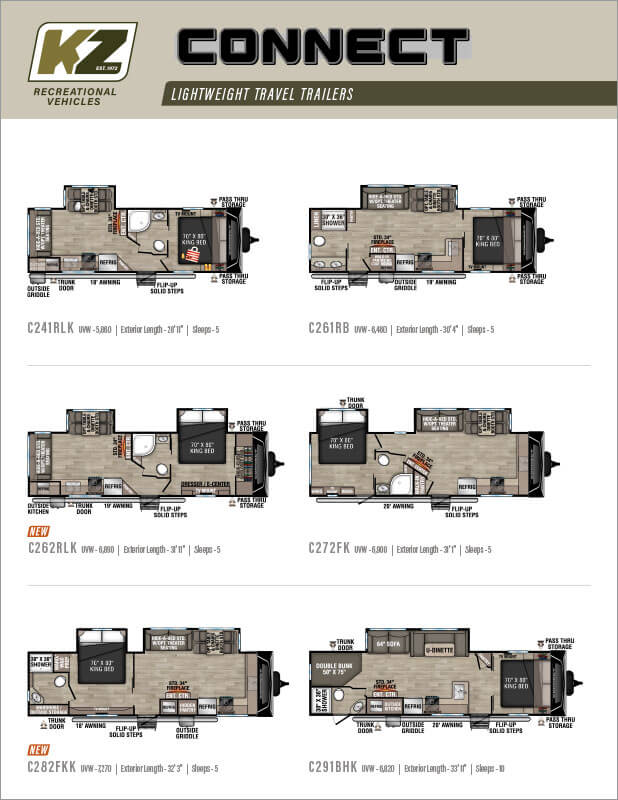 Connect Lightweight Travel Trailers Brochure