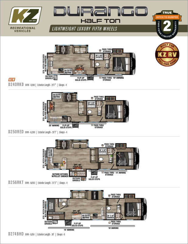 Durango Half-Ton Lightweight Luxury Fifth Wheels Brochure